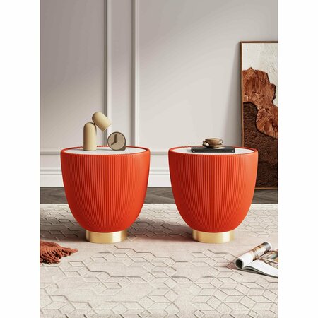 MANHATTAN COMFORT Anderson End Table 2.0 in Orange 2-ET005-OR